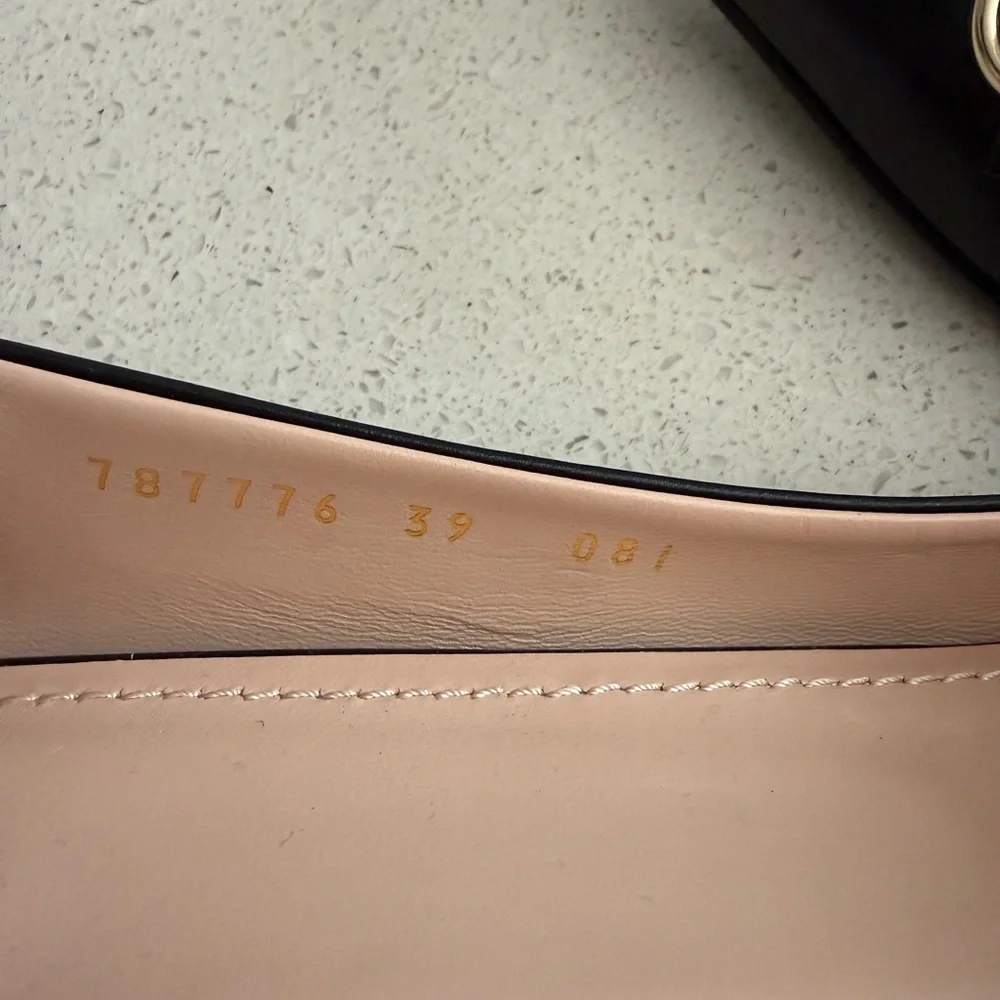 Gucci Erin Ballet Flats Black Leather Size EU 39 US 9 - Picture 4 of 10